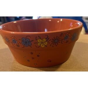 Hallmark Orange Floral Ceramic Bowl Ladybug Garden Dish